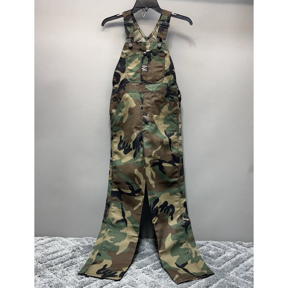 Vintage Pointer Brand Camo Overalls Youth Size 28X29 USA Made Hunting New Old